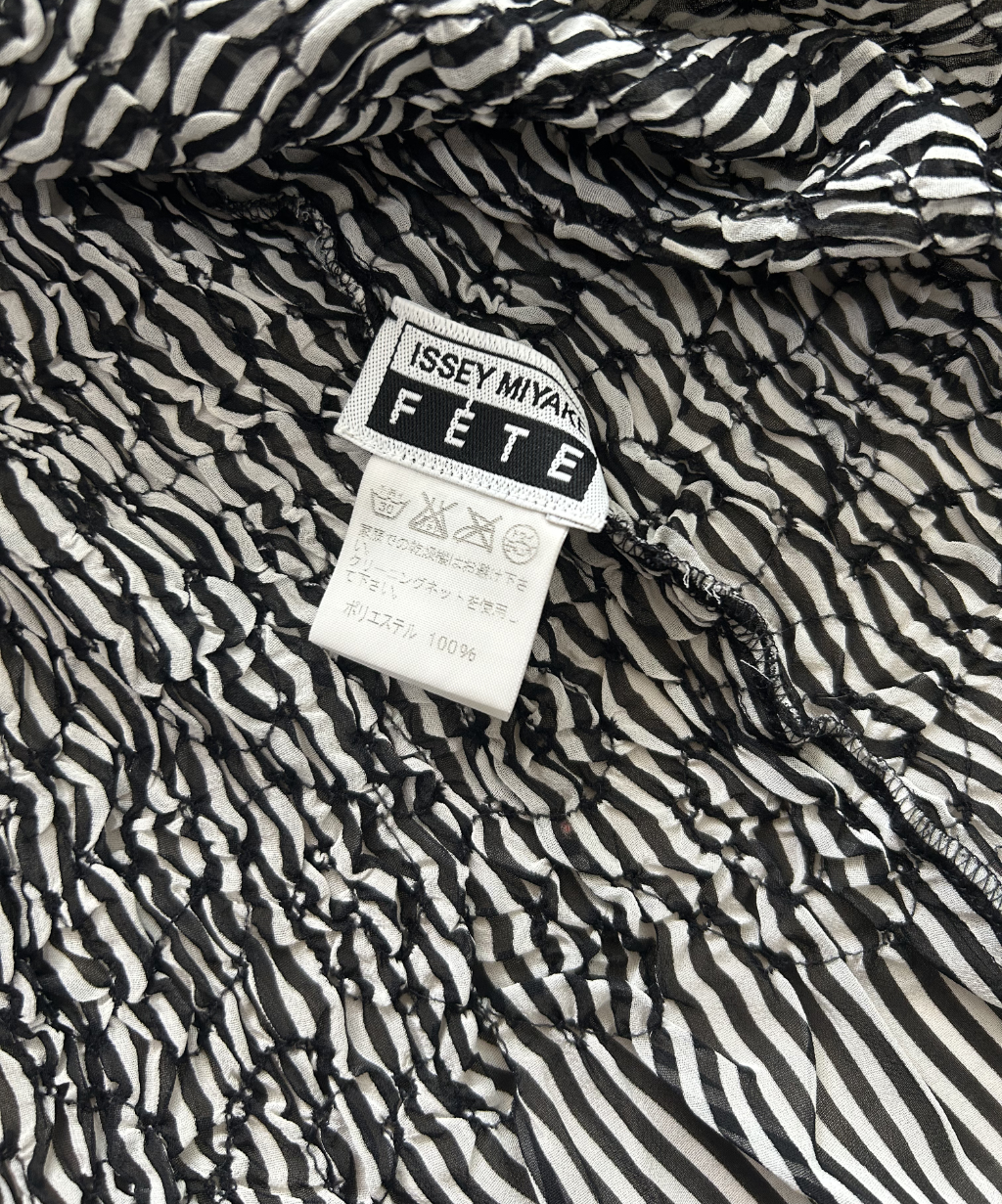 Issey Miyake Fete Ruched Striped Cardigan