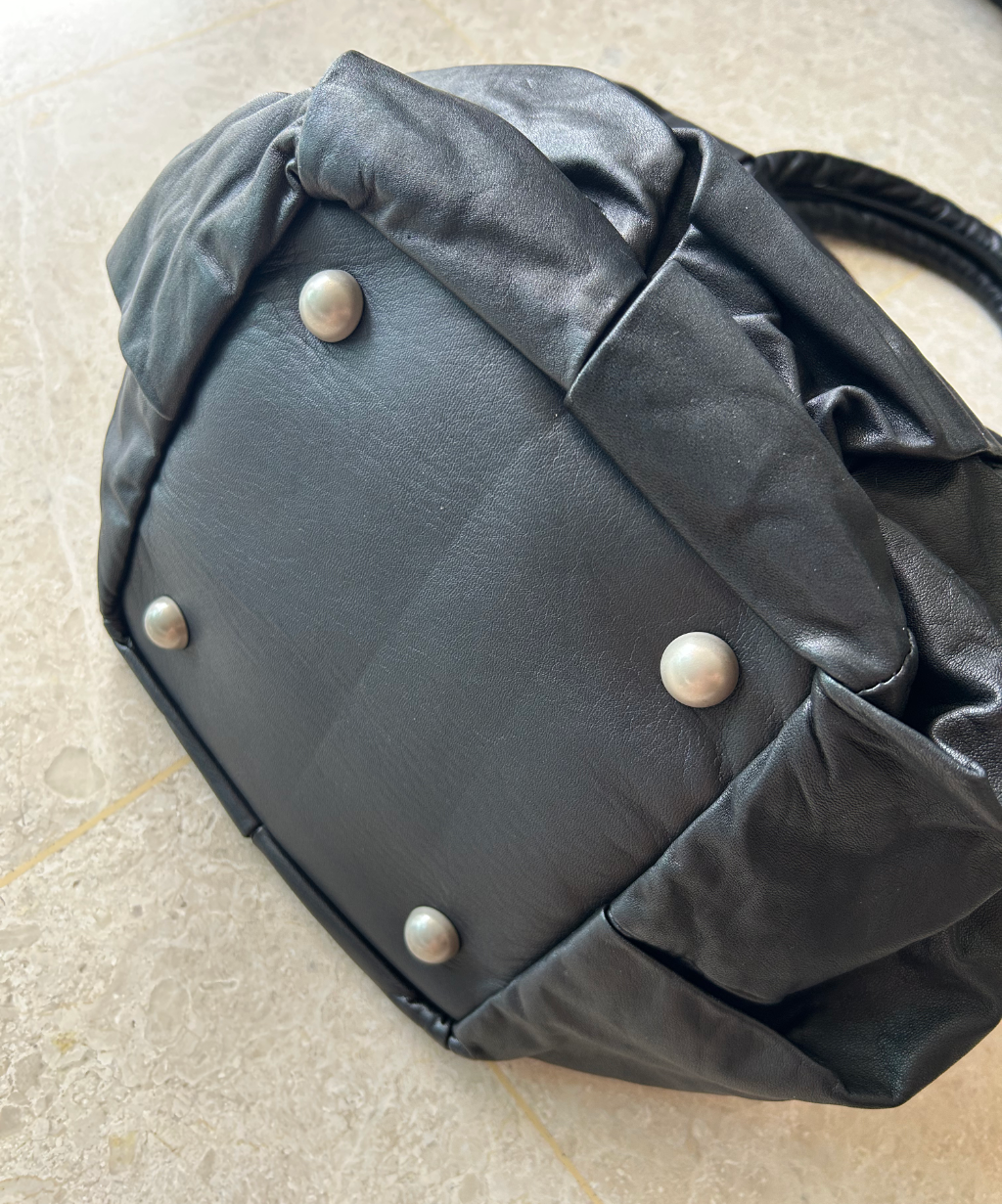 Kawa Kawa Treated Leather Crinkled Tote Bag