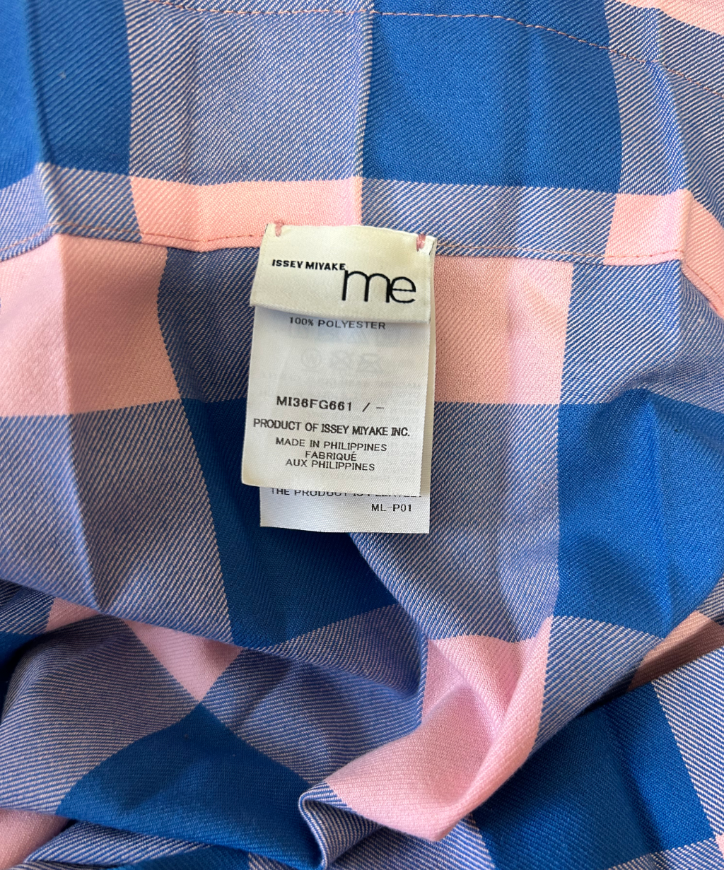 ME Issey Miyake Pink Blue Gingham Skirt