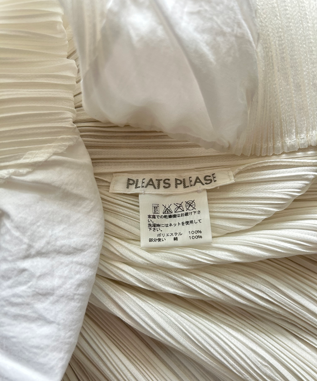 Pleats Please swirl pleats short sleeve button shirt