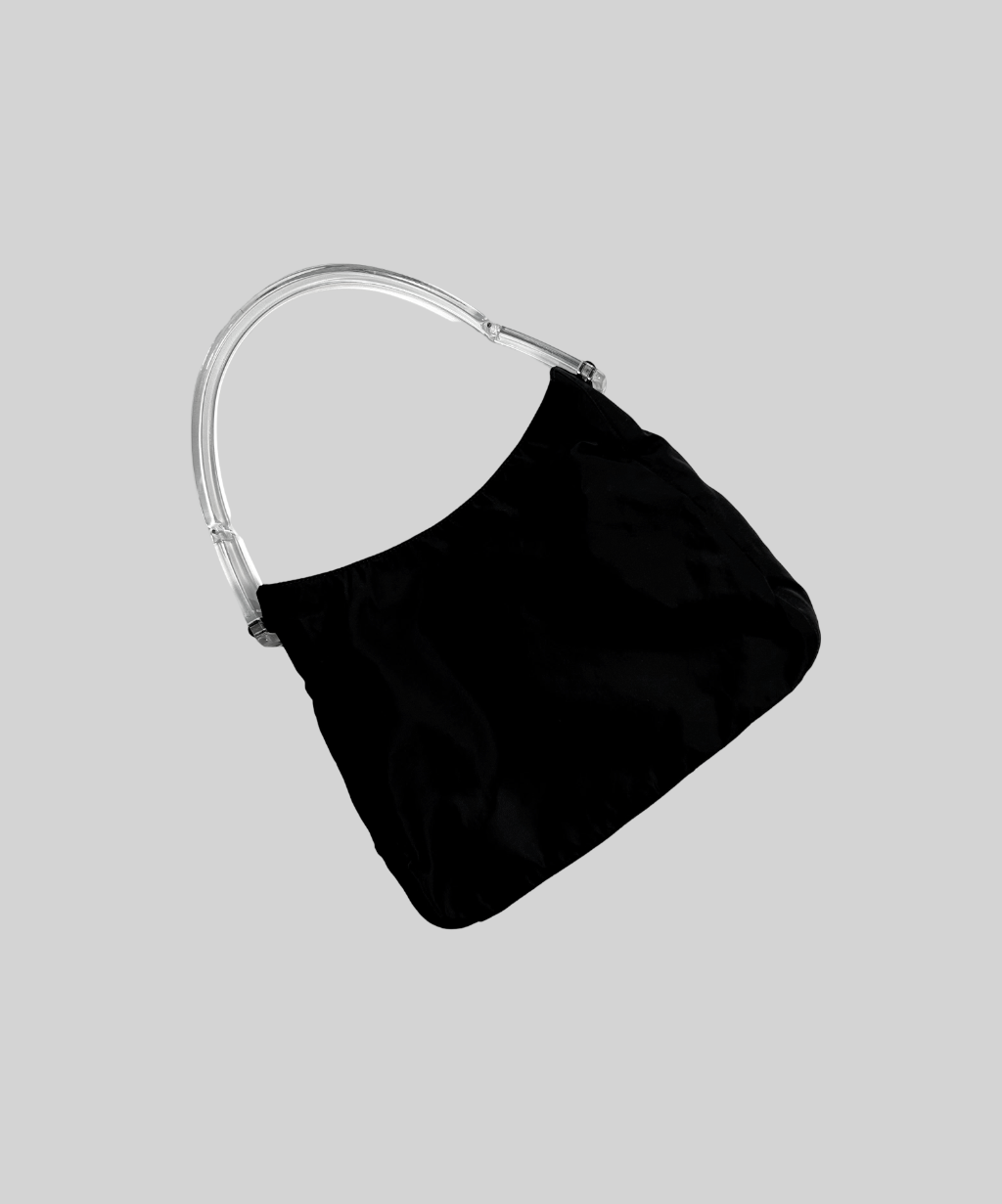 Vintage Prada SS98 Nylon Bag with Clear Acrylic Handle (S Vintage Prada SS98 Nylon Bag with Clear Acrylic Handle (S