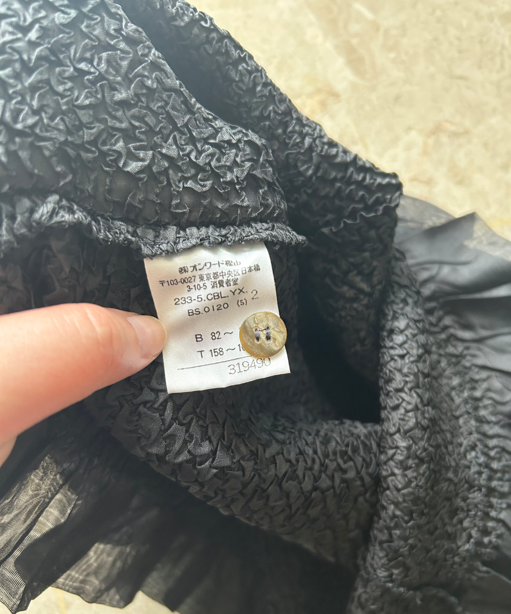Yoshiki Hishinuma PEPLUM crinkle pleats button shirt
