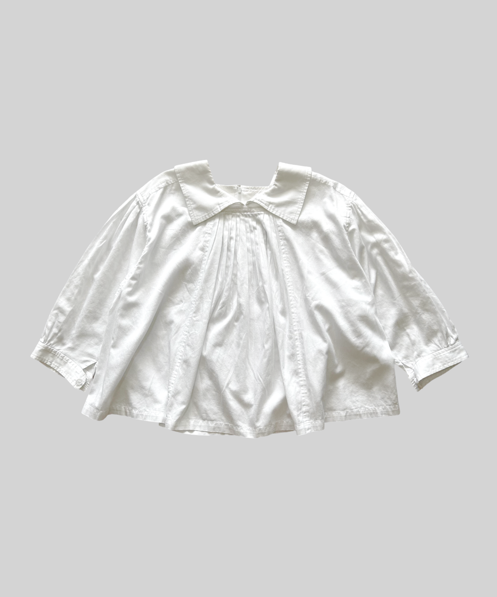 cotton volume gather blouse ホワイト Cotton Gather Blouse - White – MY MUM MADE IT