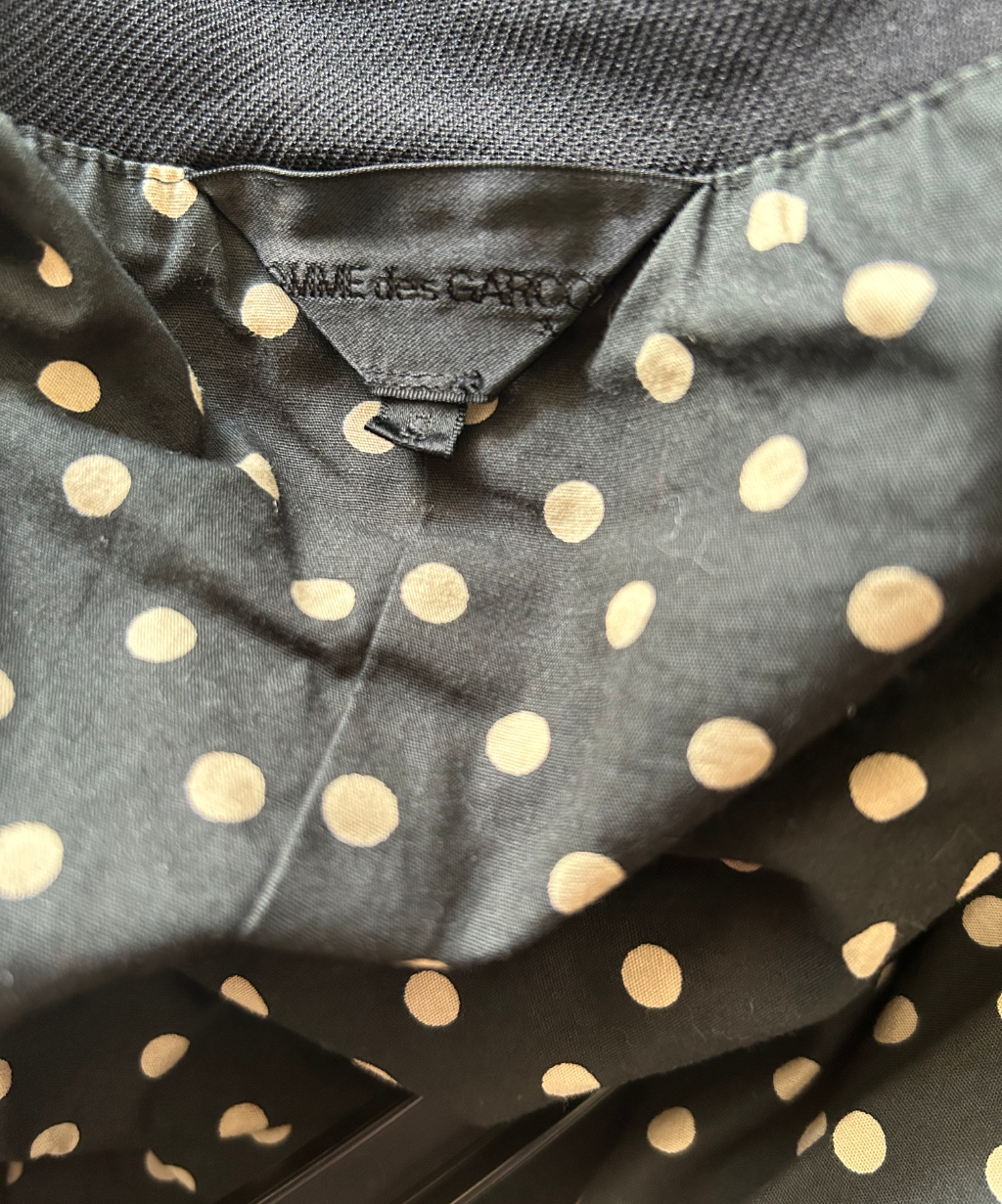 Comme des Garcons AW12 2D Cropped Jacket with polka dot and tie details