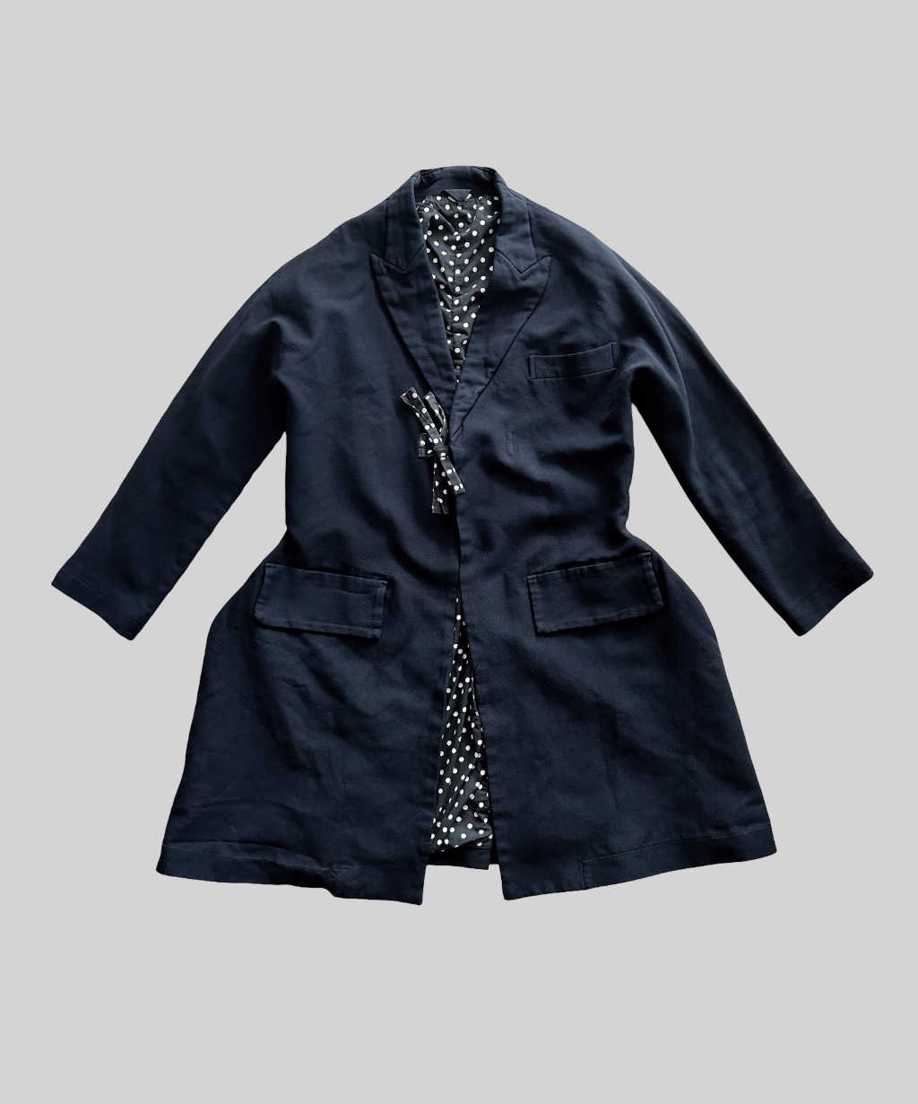 Comme des Garcons AW12 2D Coat with polka dot and tie details