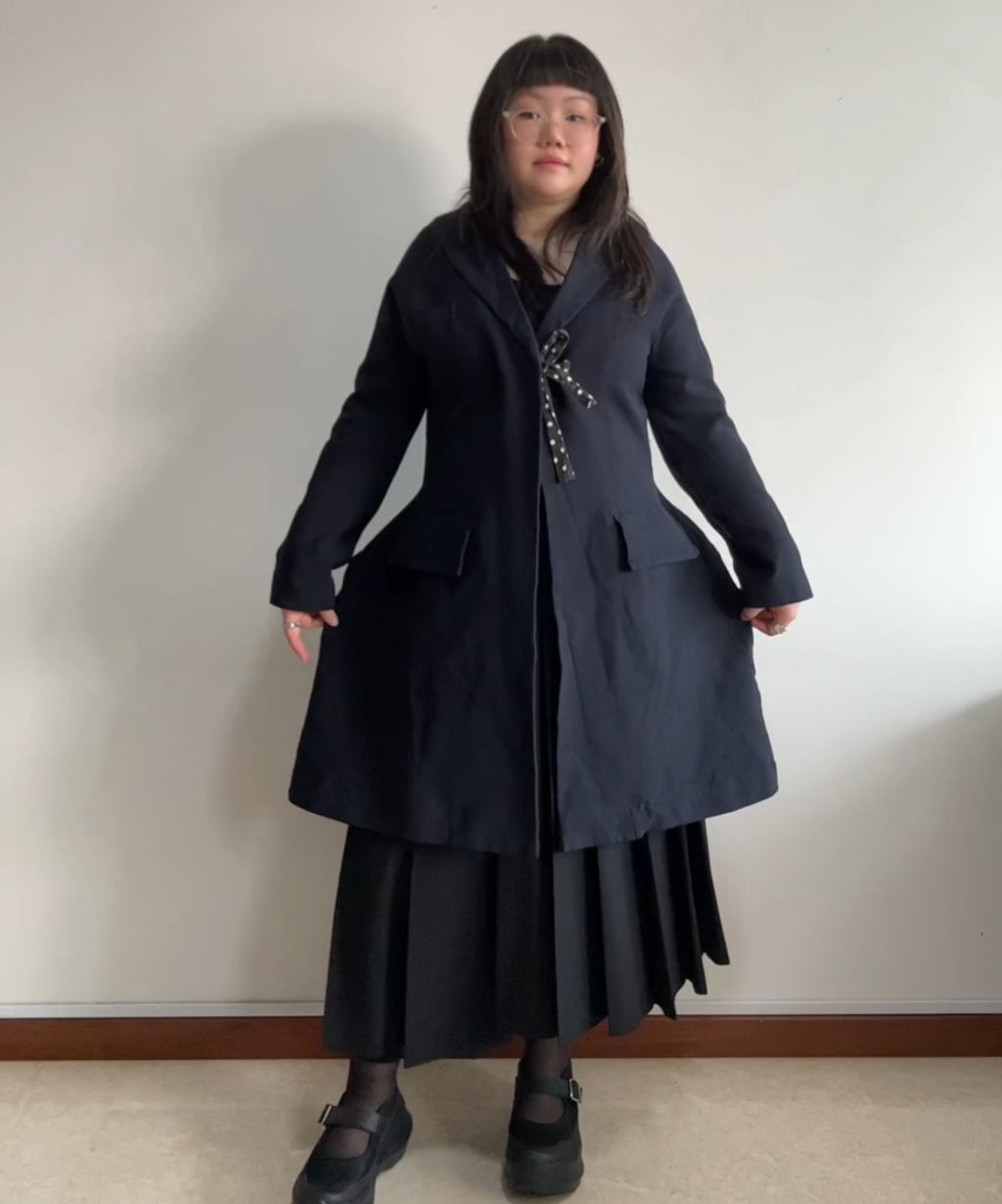 Comme des Garcons AW12 2D Coat with polka dot and tie details