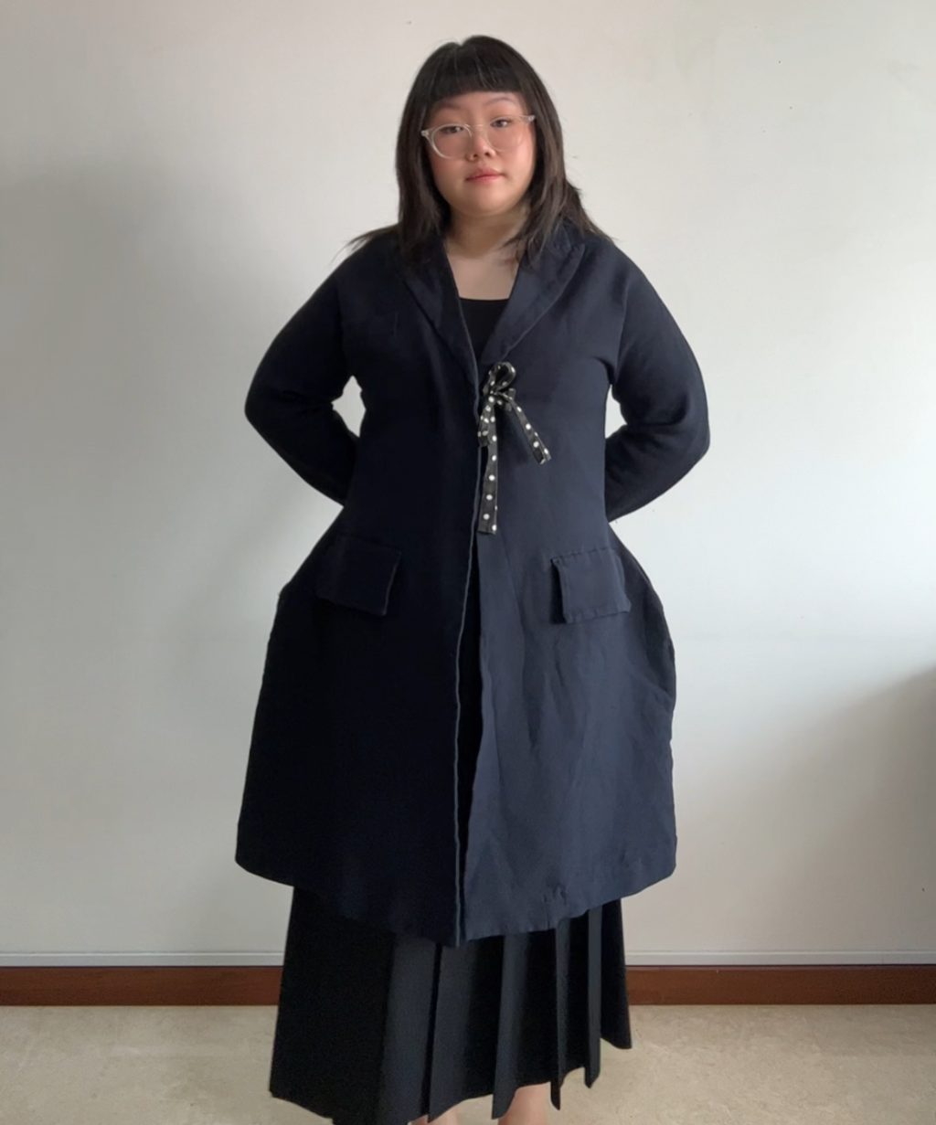 Comme des Garcons AW12 2D Coat with polka dot and tie details