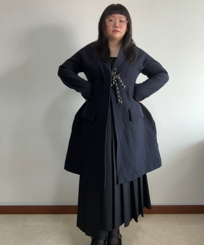 Comme des Garcons AW12 2D Coat with polka dot and tie details