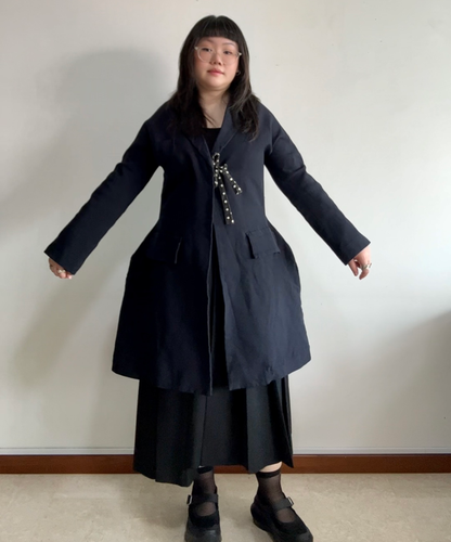 Comme des Garcons AW12 2D Coat with polka dot and tie details