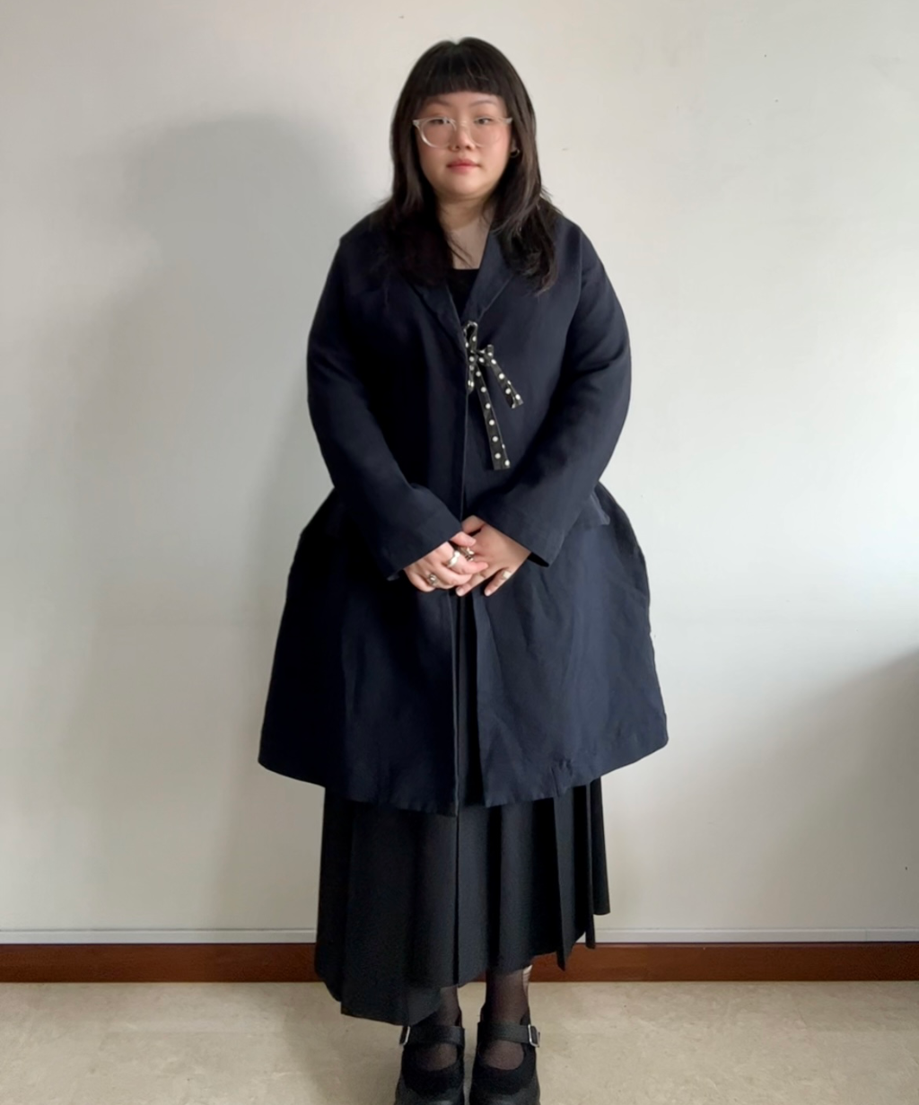 Comme des Garcons AW12 2D Coat with polka dot and tie details