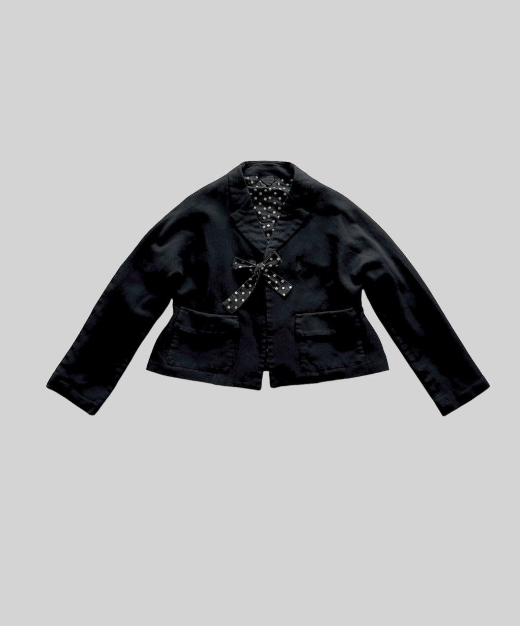 Comme des Garcons AW12 2D Cropped Jacket with polka dot and tie details