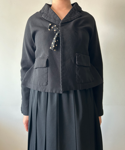 Comme des Garcons AW12 2D Cropped Jacket with polka dot and tie details