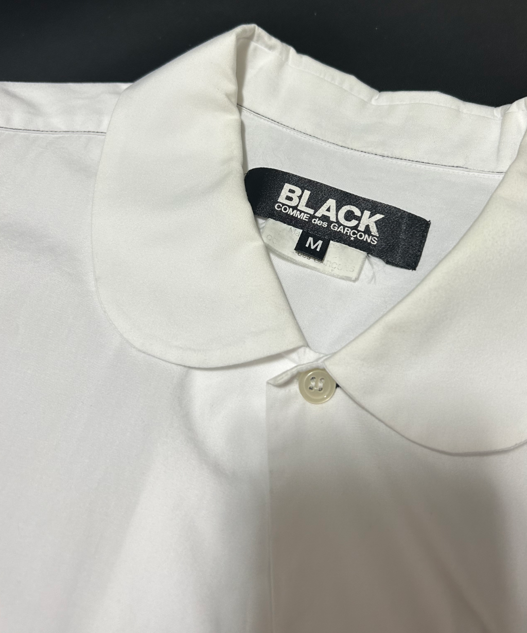 Black Comme des Garcons Contrast Stitch Scallop Shirt