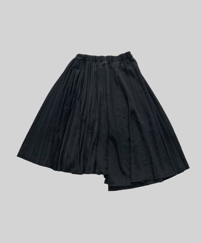 Black Comme des Garcons AW21 Pleated Asymmetrical Skirt