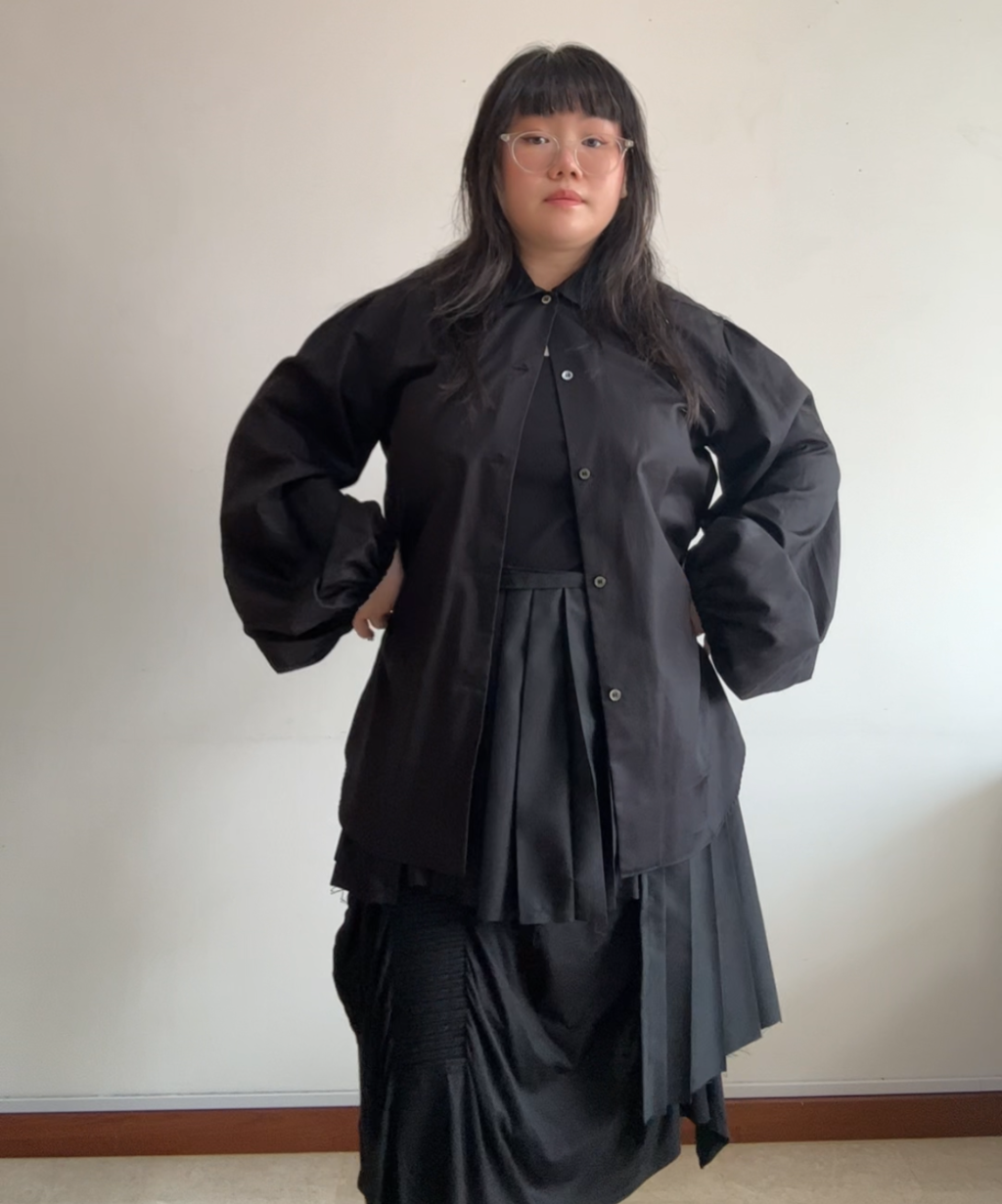 Black Comme des Garcons Balloon Sleeve Shirt 2022