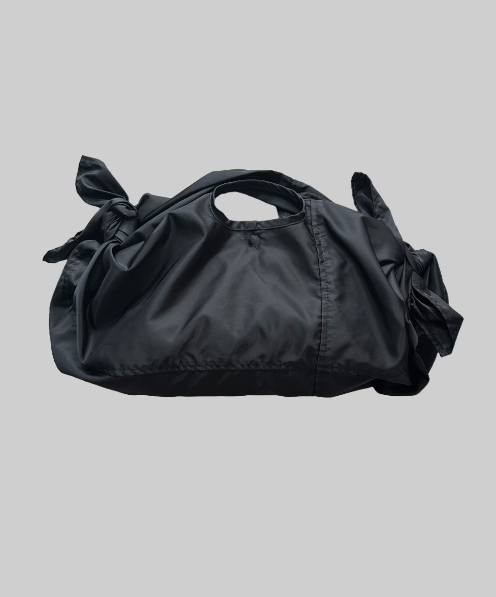 Black Comme des Garcons lightweight nylon boston candy bag