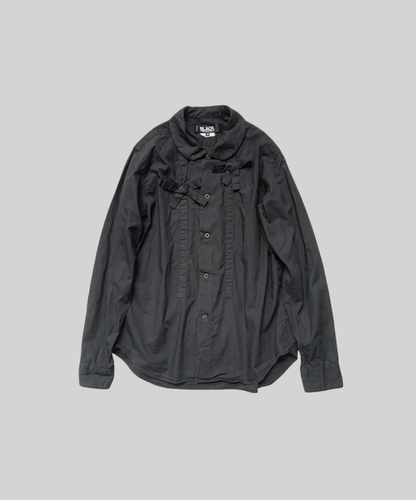 BLACK Comme des Garcons 2016 Ribbon Round Collar Shirt