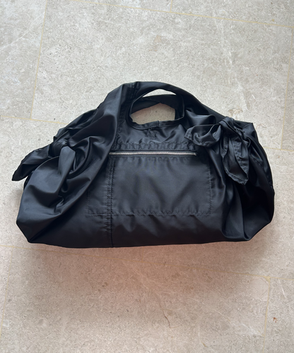 Black Comme des Garcons lightweight nylon boston candy bag