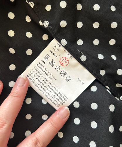 Black Comme des Garcons SS11 Round Collar Polka Dot Shirt