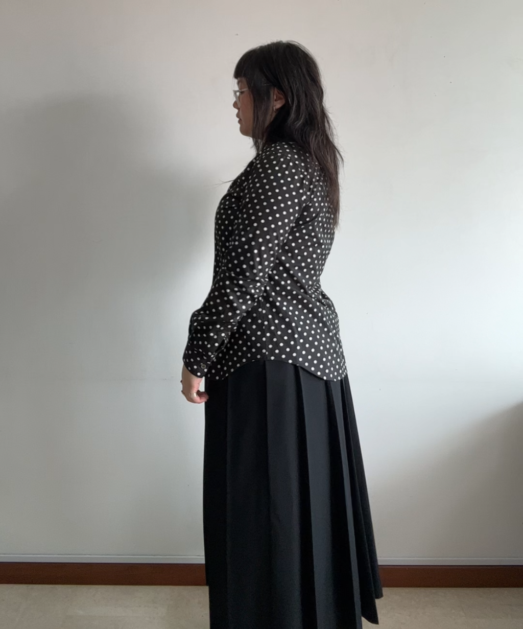 Black Comme des Garcons SS11 Round Collar Polka Dot Shirt