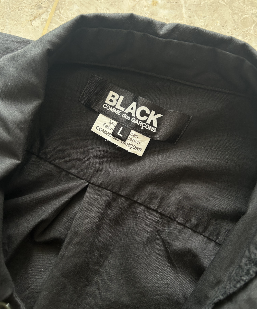 Black Comme des Garcons 2015 Ruffle Short Sleeve Shirt