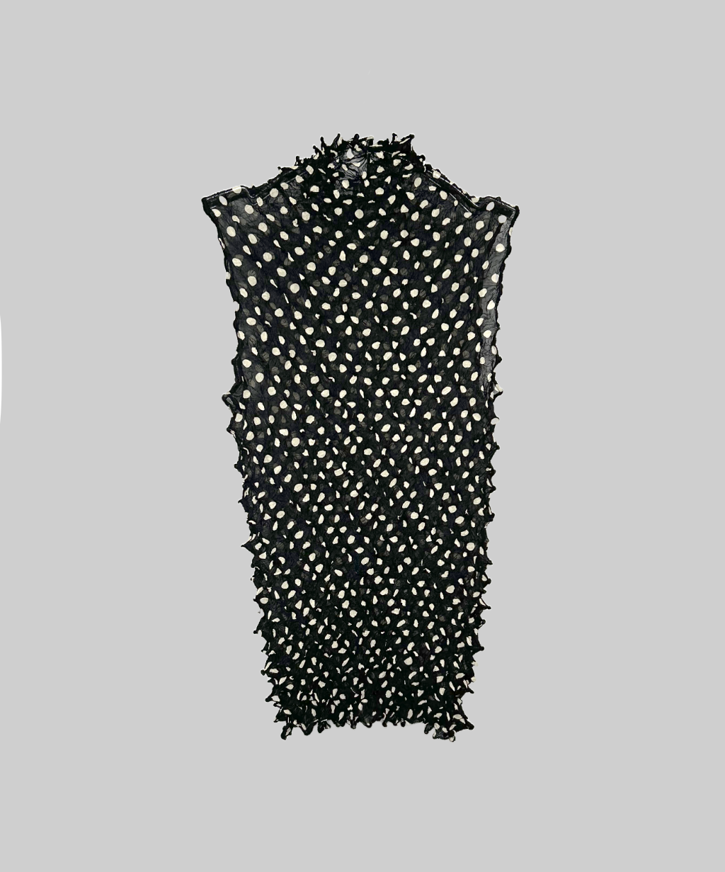 Bunzaburo Shibori Spiky Polka Dot Sheer Top