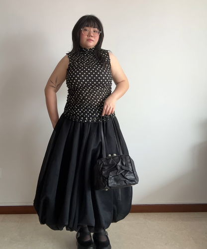 Bunzaburo Shibori Spiky Polka Dot Sheer Top