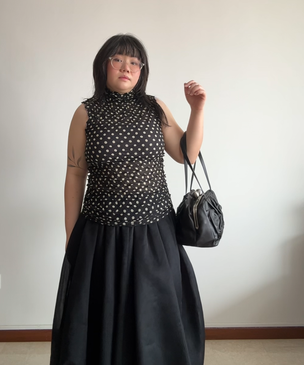 Bunzaburo Shibori Spiky Polka Dot Sheer Top