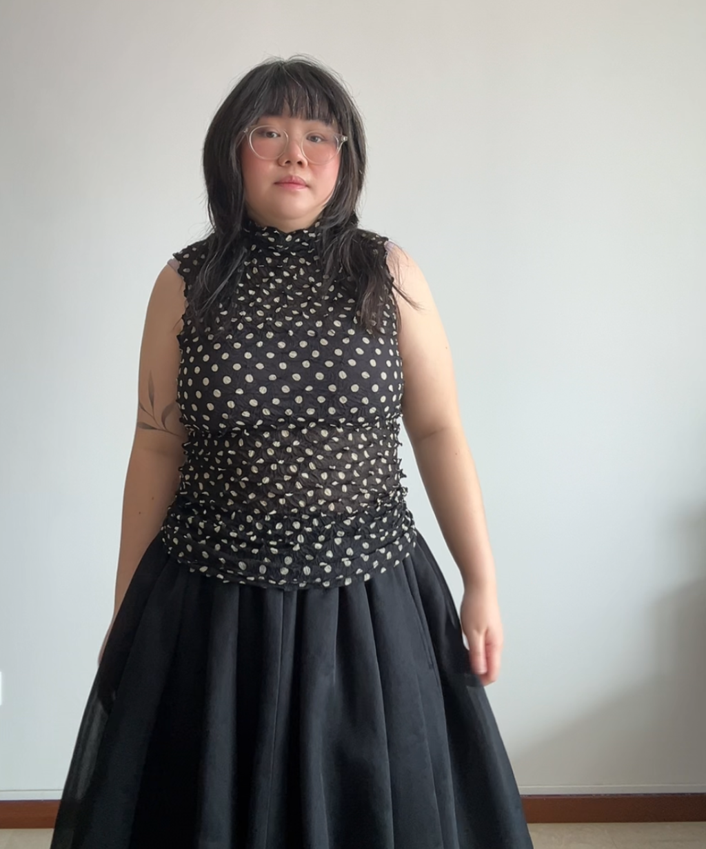 Bunzaburo Shibori Spiky Polka Dot Sheer Top