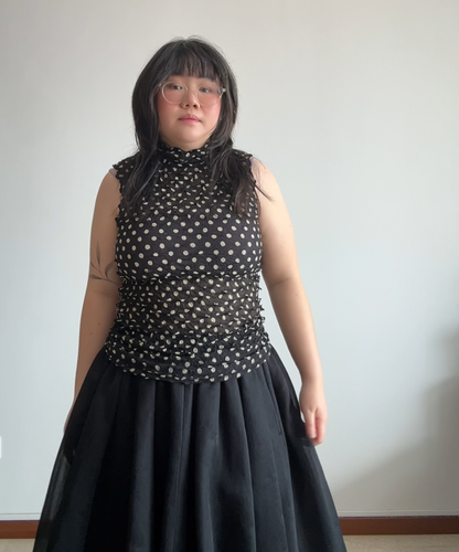 Bunzaburo Shibori Spiky Polka Dot Sheer Top