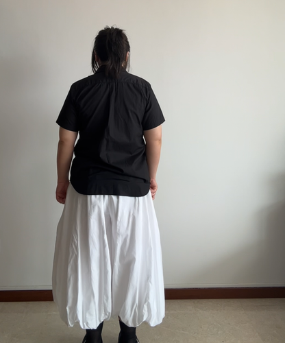 Black Comme des Garcons 2015 Ruffle Short Sleeve Shirt