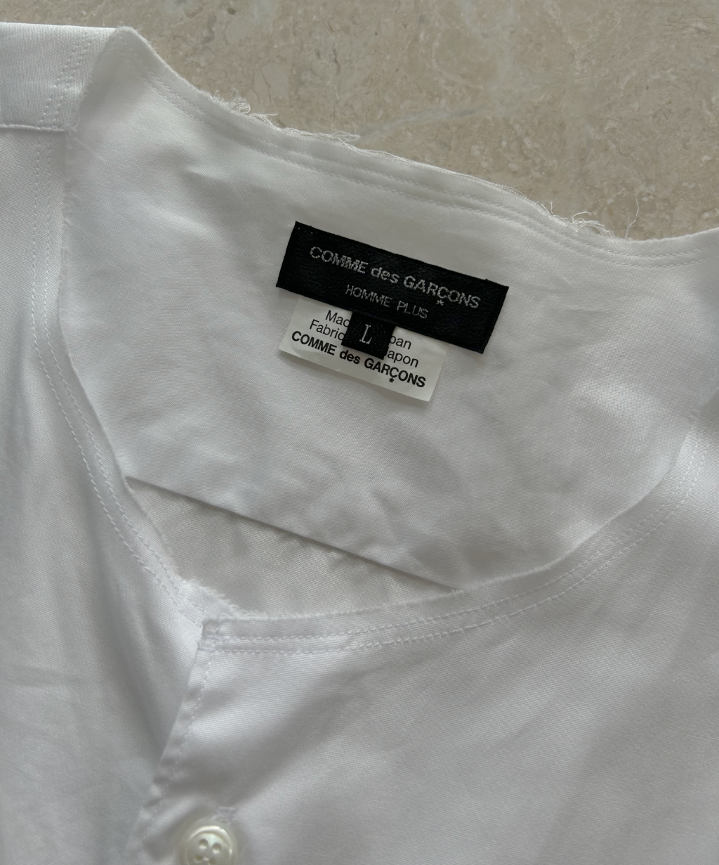 Comme des Garçons Homme Plus SS25 Bow Tie Sleeveless Shirt (White)