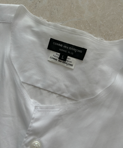 Comme des Garçons Homme Plus SS25 Bow Tie Sleeveless Shirt (White)