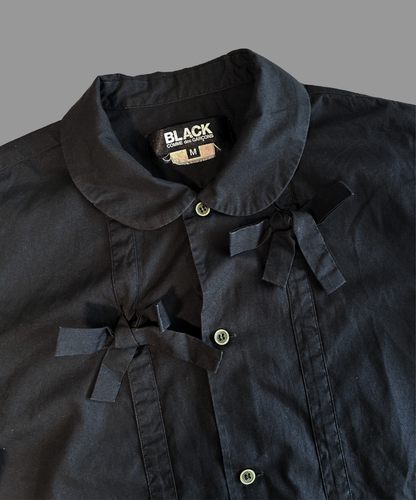 BLACK Comme des Garcons 2016 Ribbon Round Collar Shirt