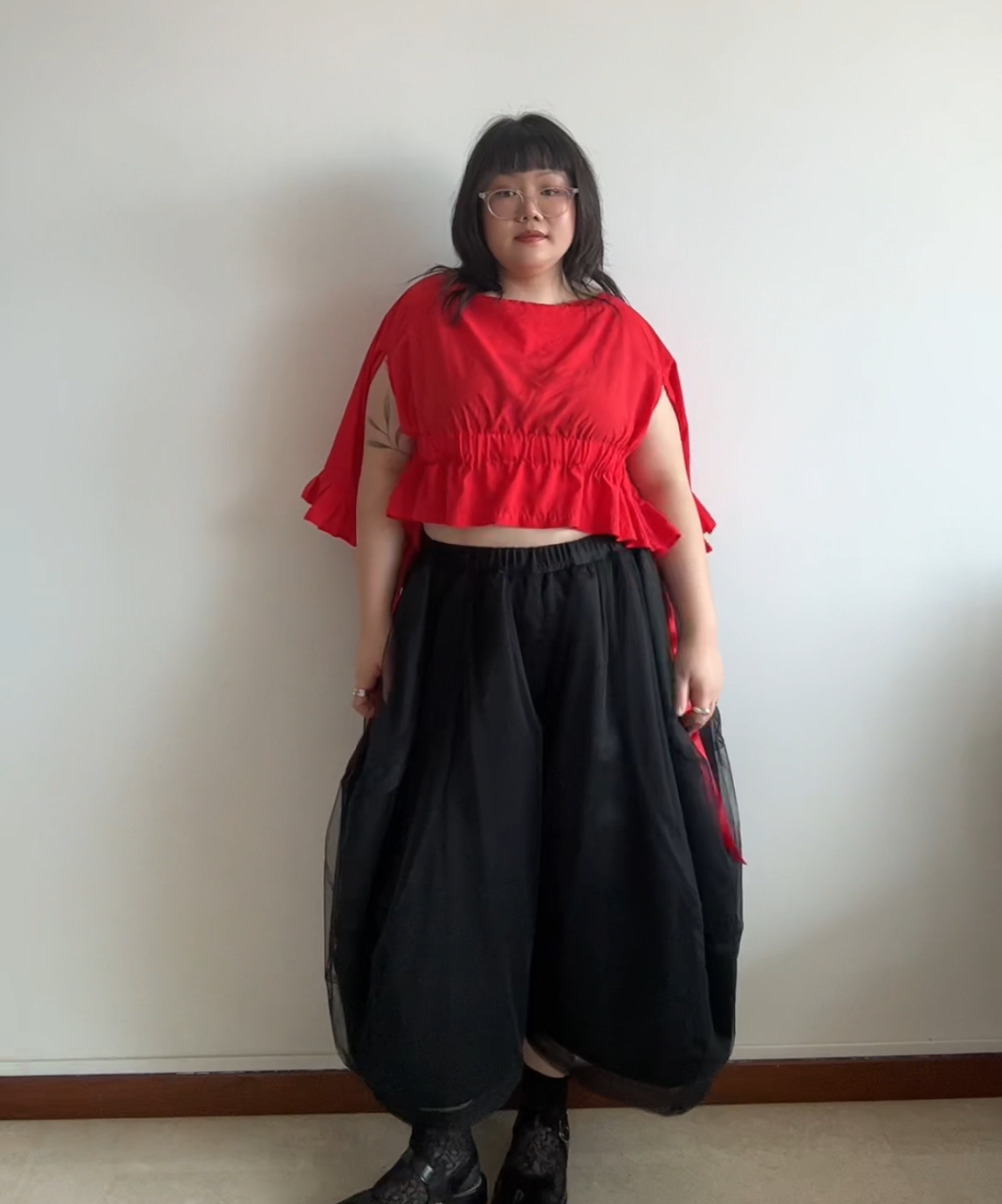 Comme des Garcons Comme des Garcons SS18 Ribbon Drawstring Ruffle Blouse