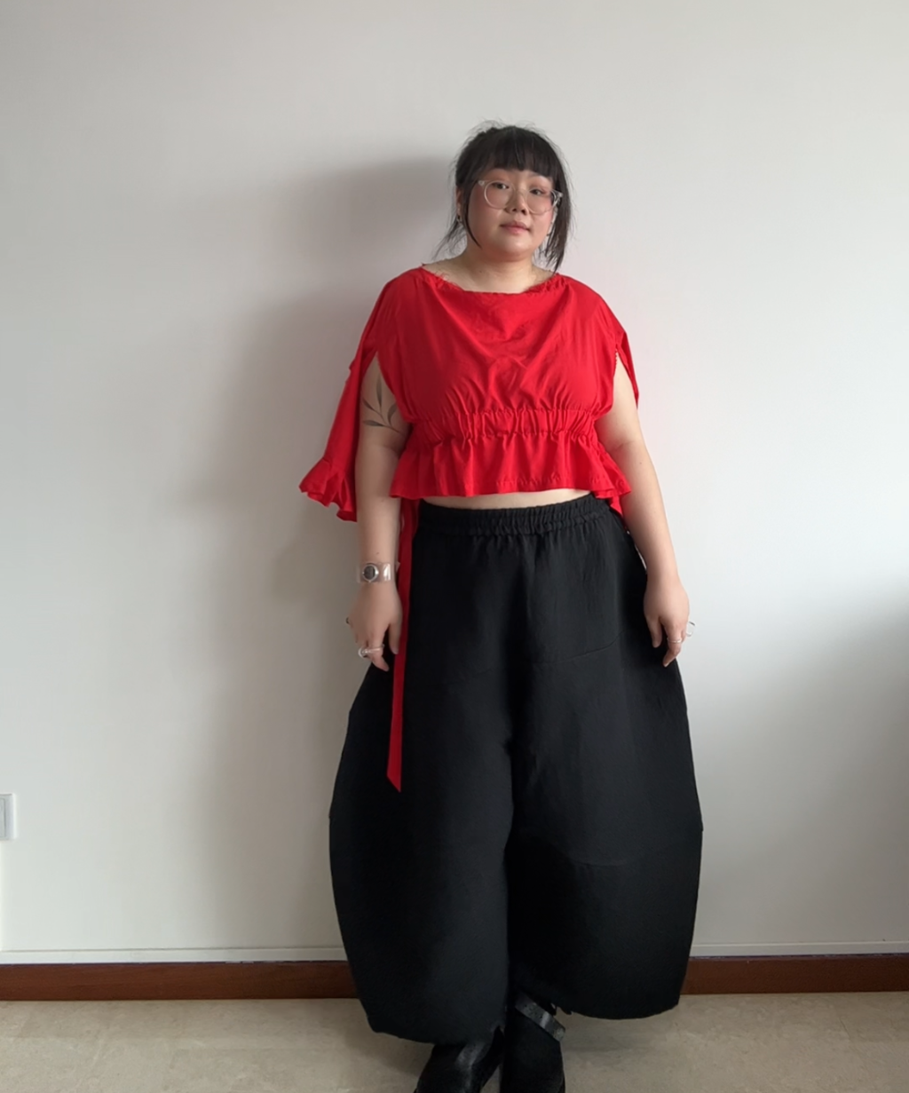 Comme des Garcons Comme des Garcons SS18 Ribbon Drawstring Ruffle Blouse