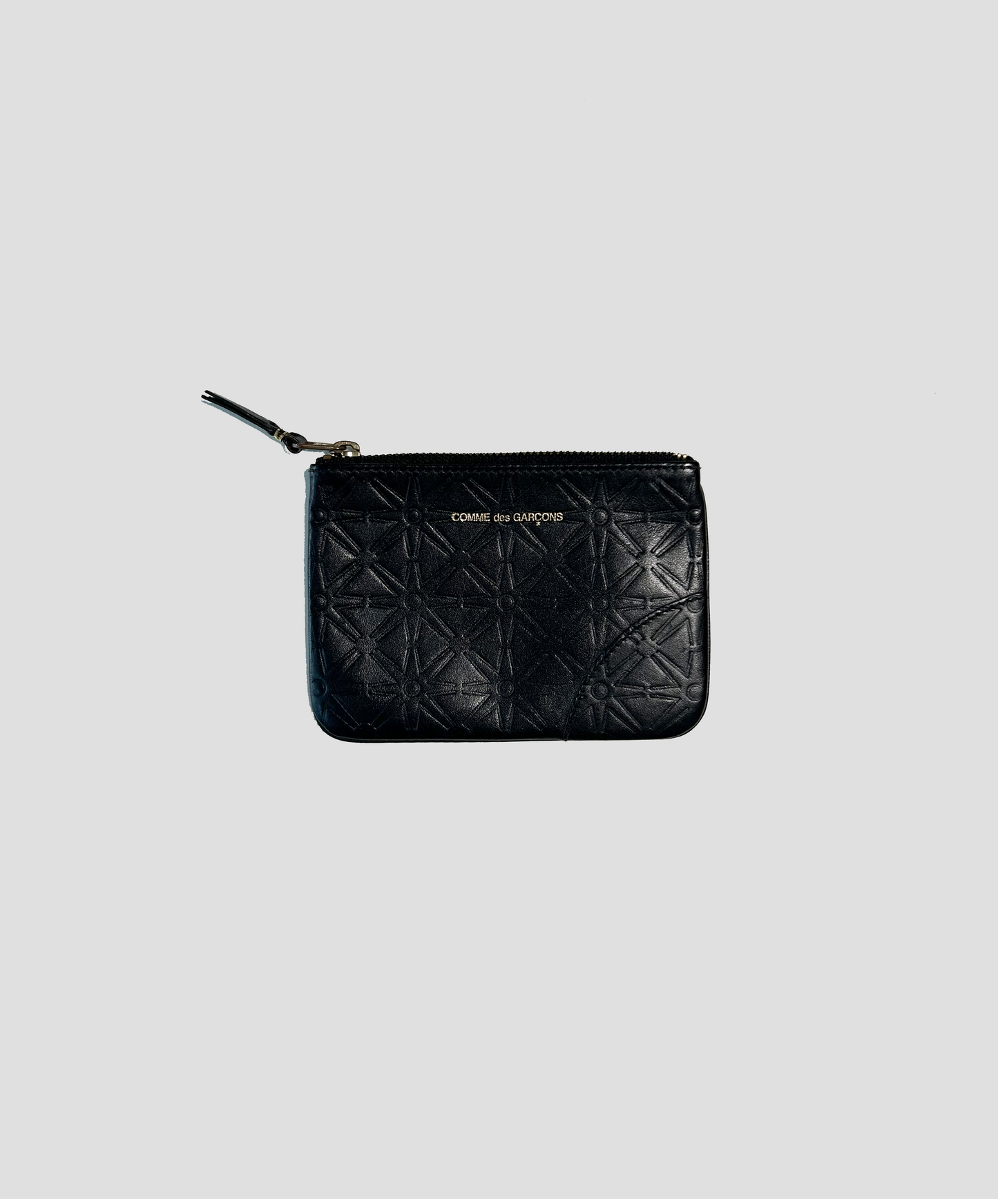 Comme des Garcons Wallet Classic Leather Embossed Zip Pouch