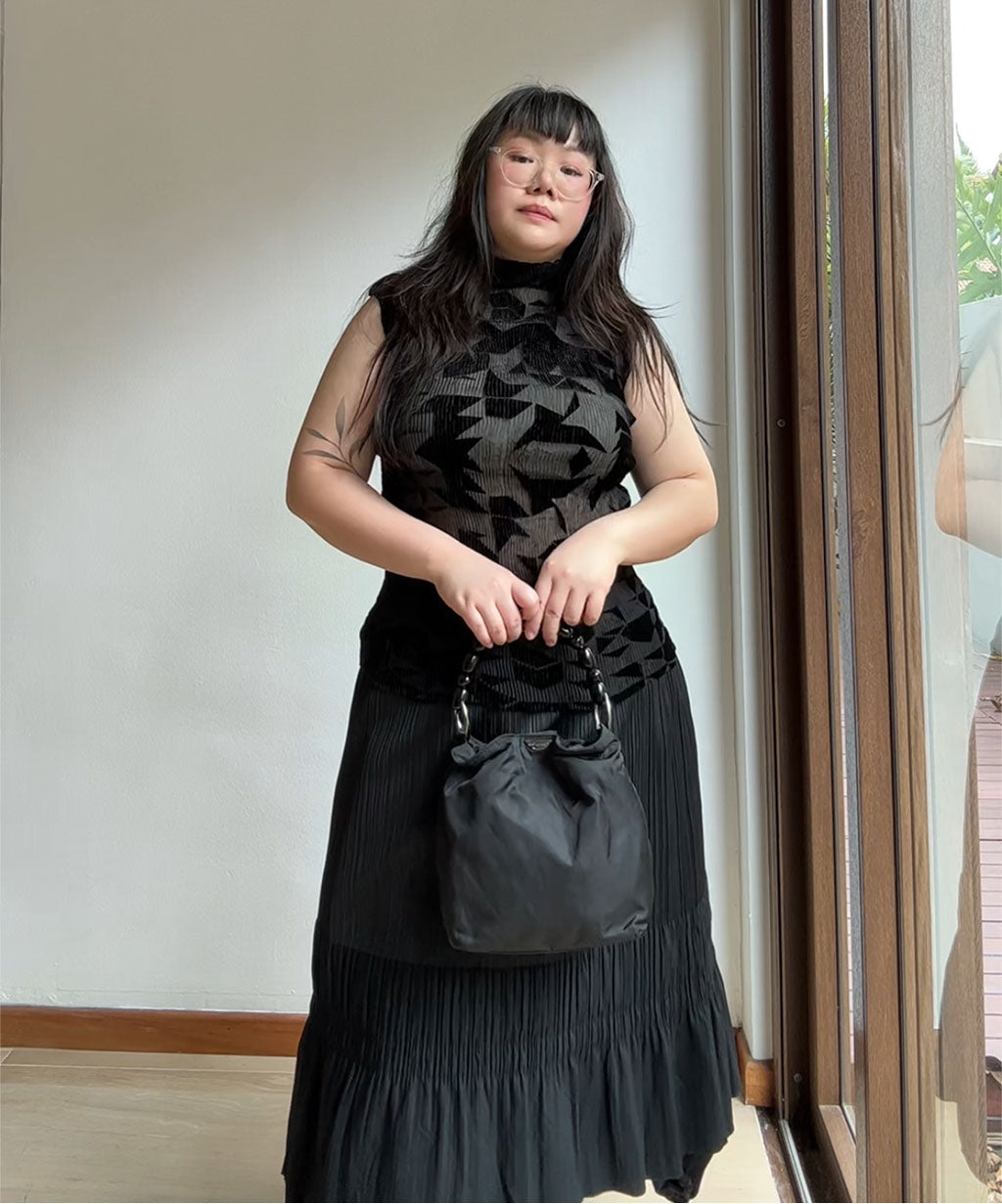 Christian Dior 2000 Beaded Handle Nylon Handbag