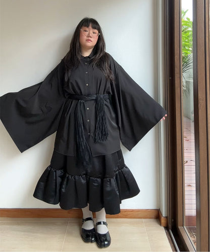 Not Conventional 2-way Kimono Sleeve Shirt