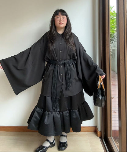 Not Conventional 2-way Kimono Sleeve Shirt