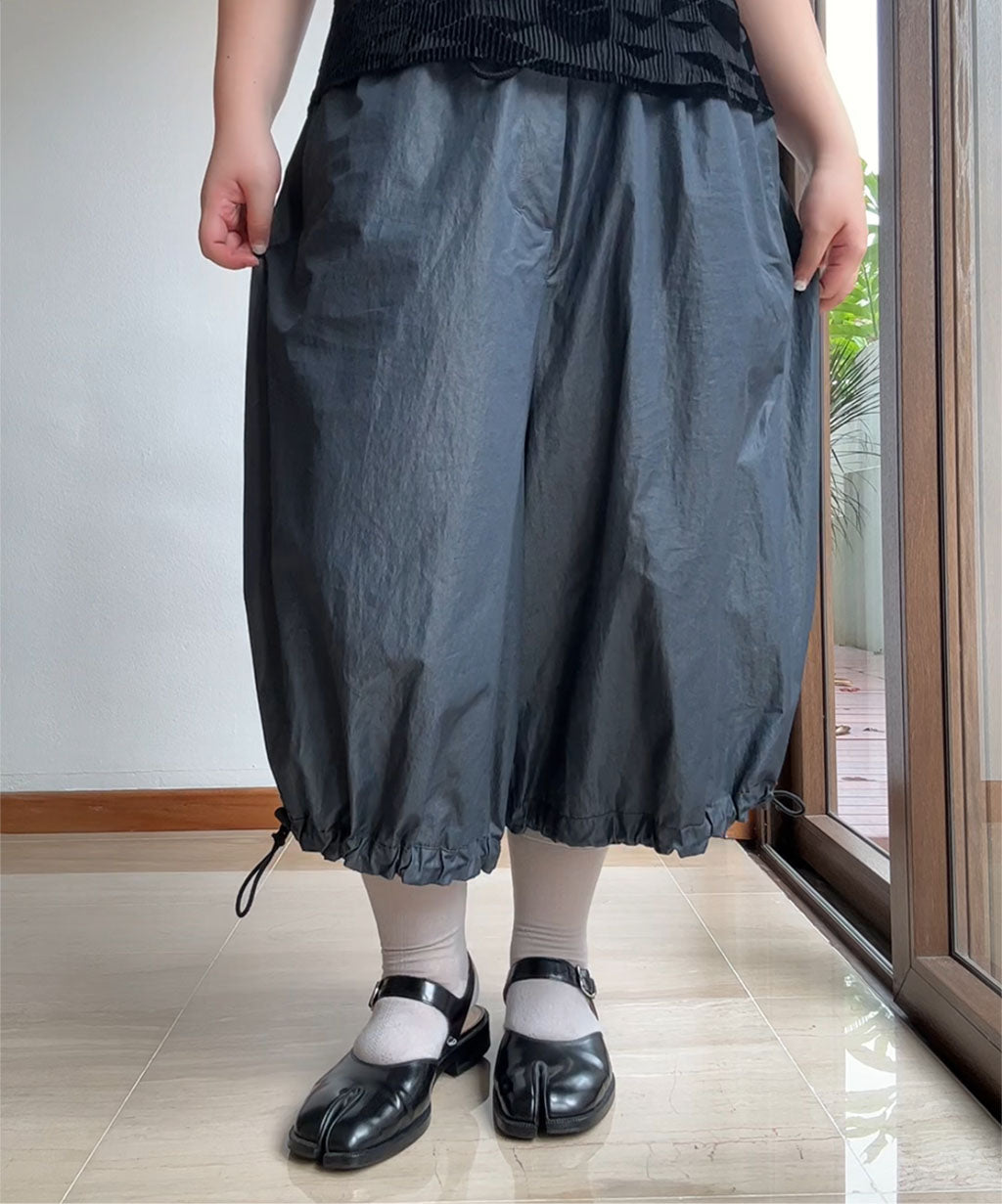 Yohji Ground Y Shirring Nylon Twill Gaucho Pants