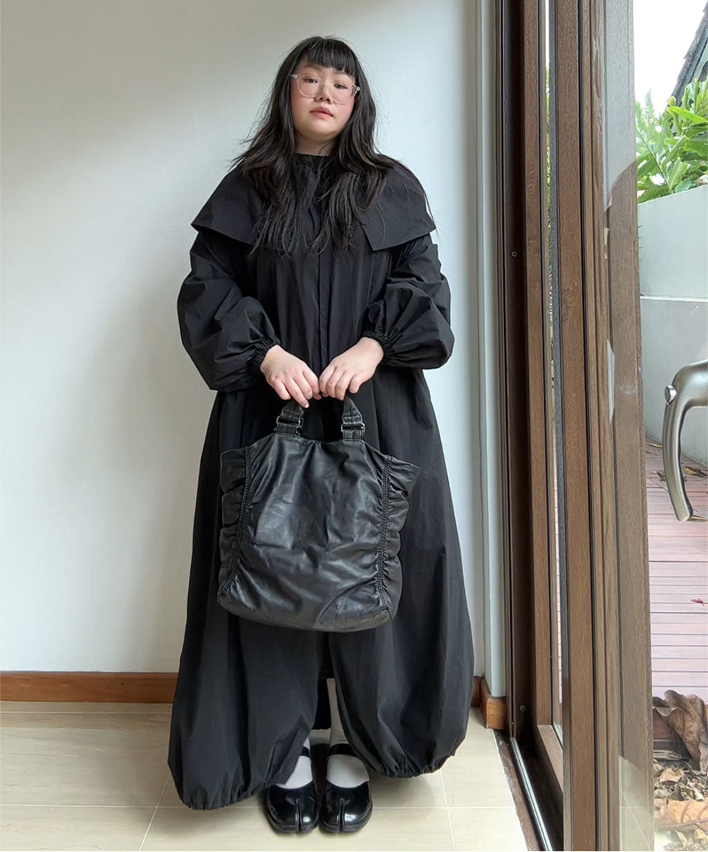 Kawa Kawa Leather Ruffle Tote