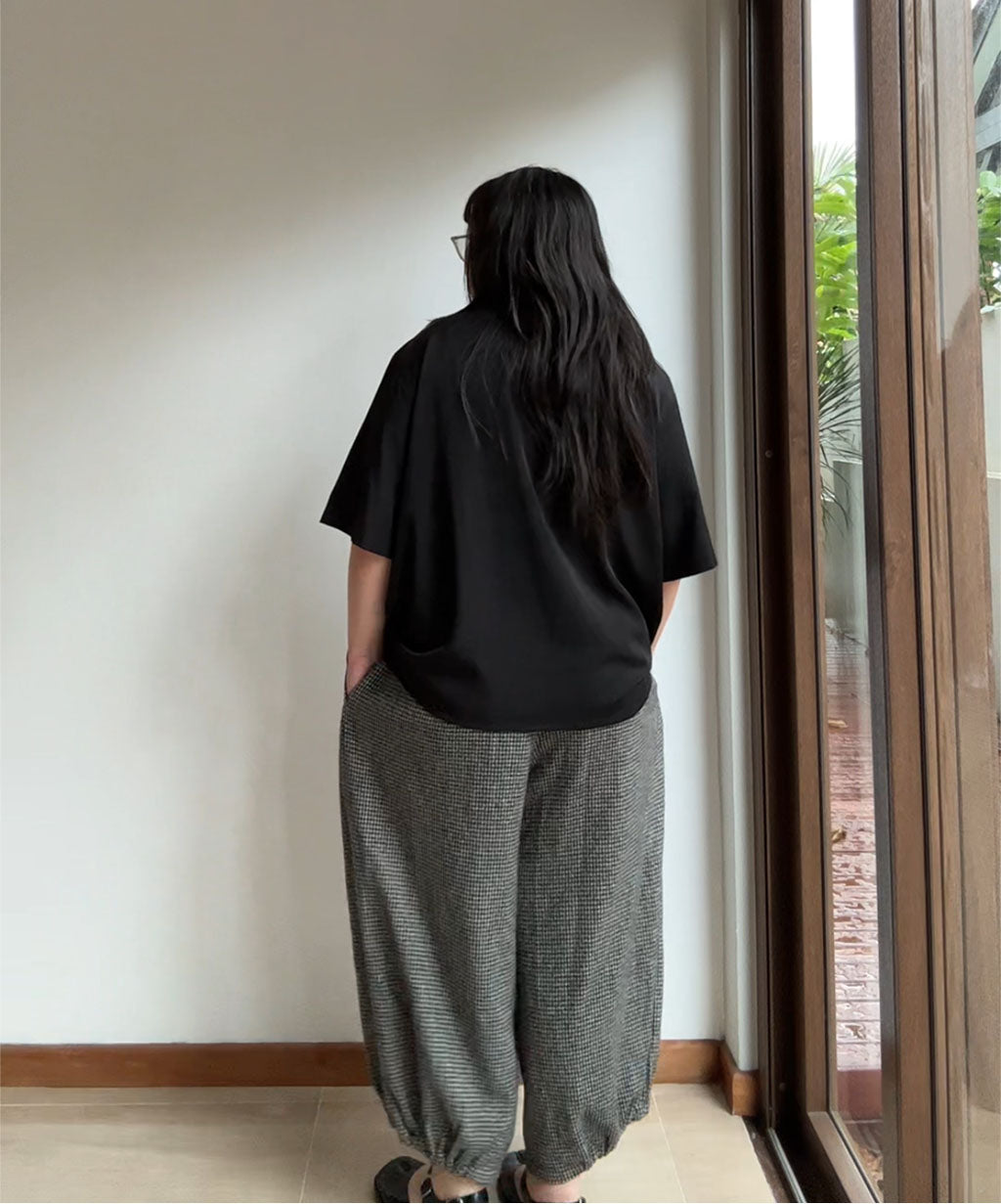 Black Comme des Garcons AW14 Houndstooth Balloon Wool Pants