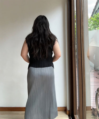 Pleats Please Layered Die-cut Polka Dot Skirt