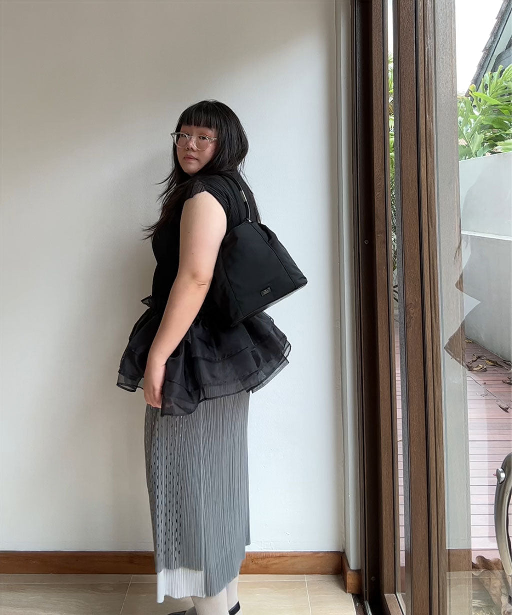 Pleats Please Layered Die-cut Polka Dot Skirt