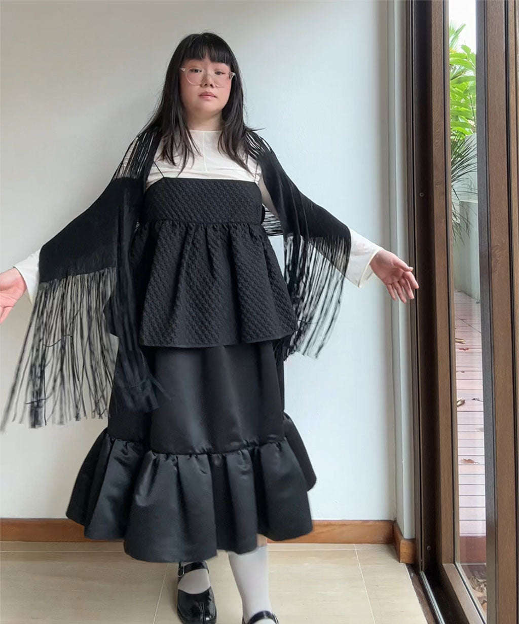 Pleats Please Fringe Pleats Scarf