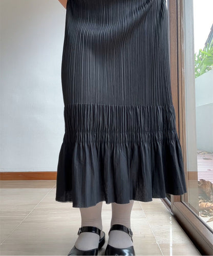 Pleats Please Ruffle Hem Skirt