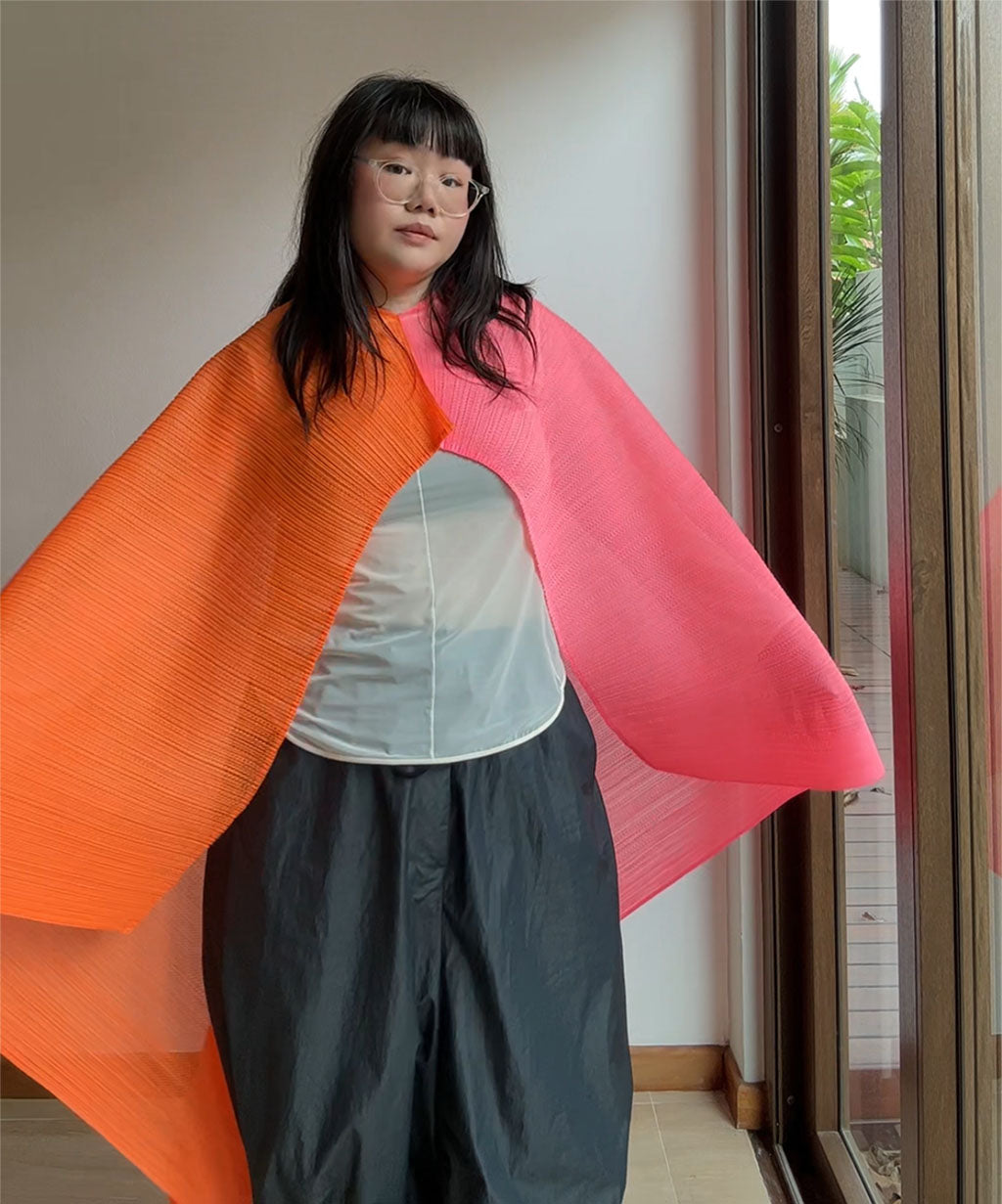 Pleats Please Bicolour Madame-T Mesh Shawl