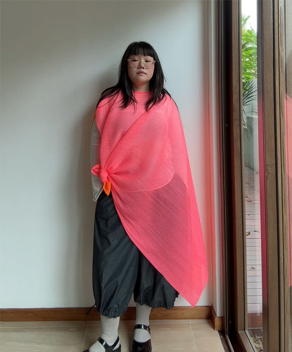 Pleats Please Bicolour Madame-T Mesh Shawl