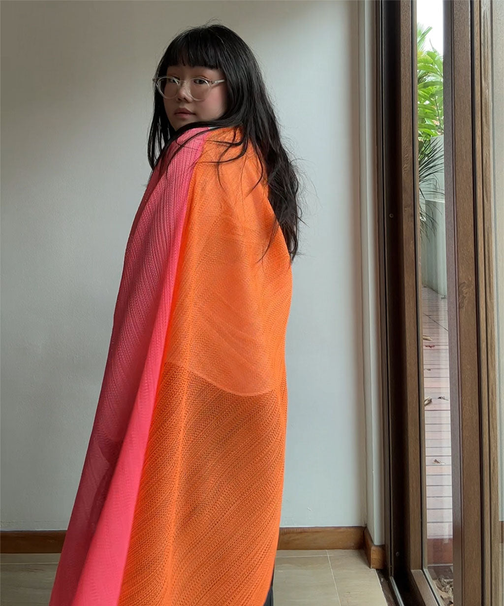 Pleats Please Bicolour Madame-T Mesh Shawl